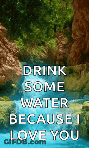 Drink Water Poster With Waterfall GIF