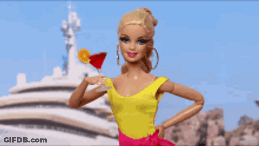 Drinking Barbie GIF
