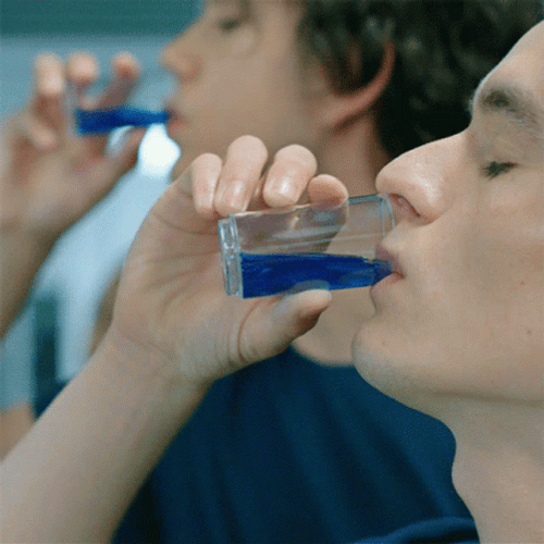 Drinking Blue Liquid GIF