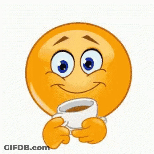 Drinking Coffee Face Emoji Wink GIF