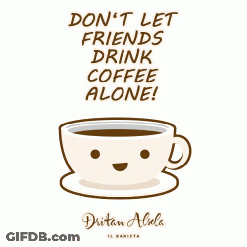 Drinking Coffee Friends Cup Wink GIF