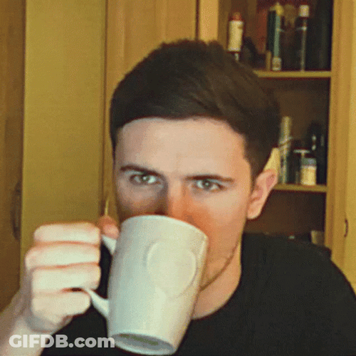 Drinking Coffee Harry Hoskins Sip Stare GIF