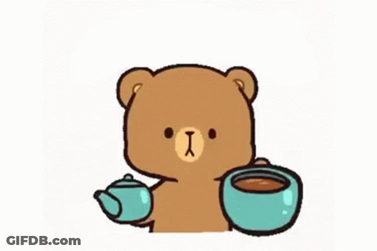 Drinking Coffee Mocha Bear Love GIF
