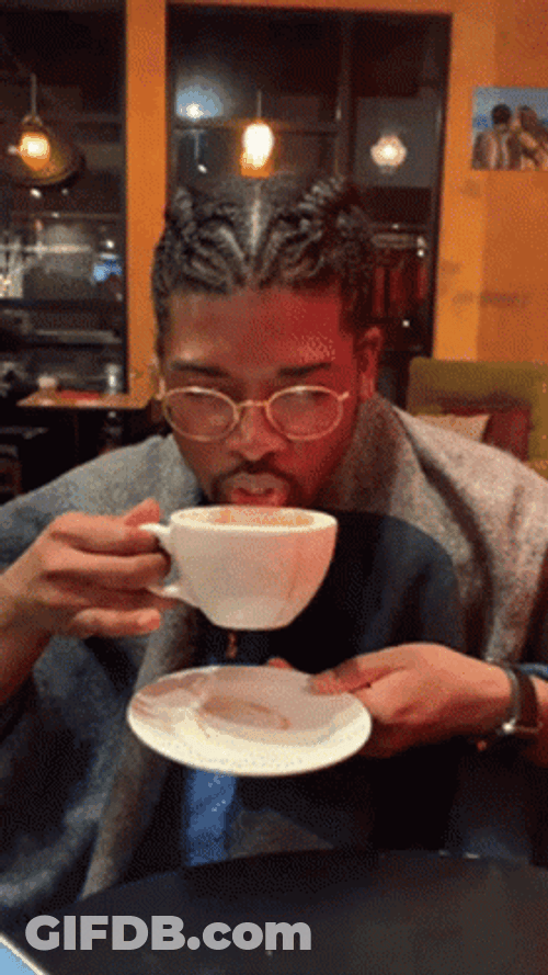 Drinking Coffee Sip Latte Black Man GIF