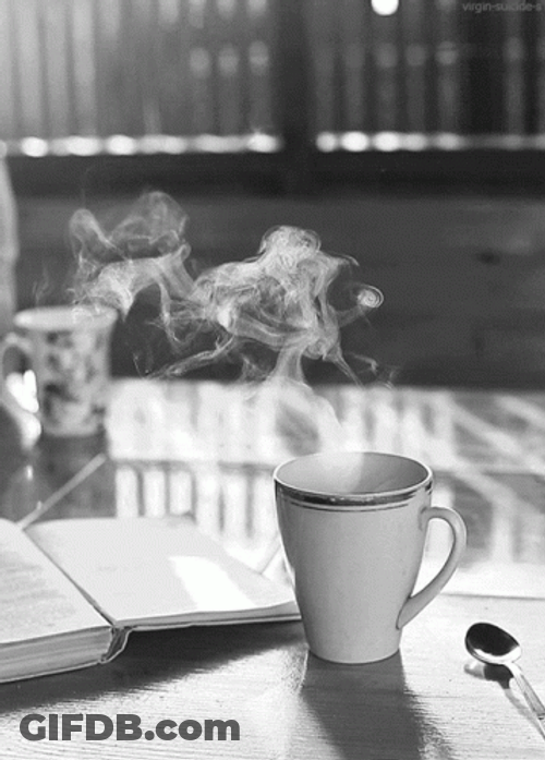 Drinking Coffee Steam Black And White GIF