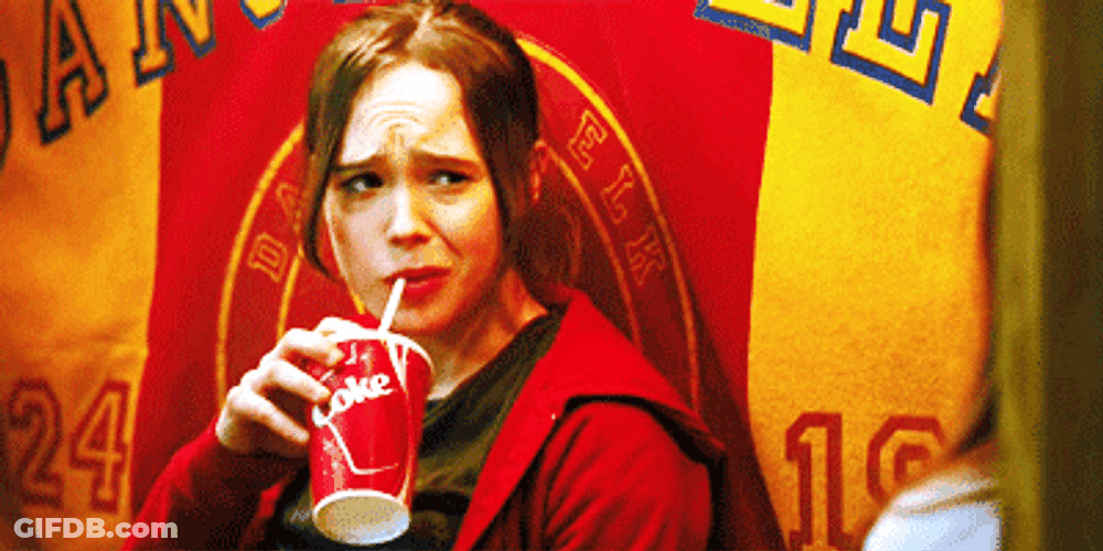 Drinking Elliot Page Sooo GIF