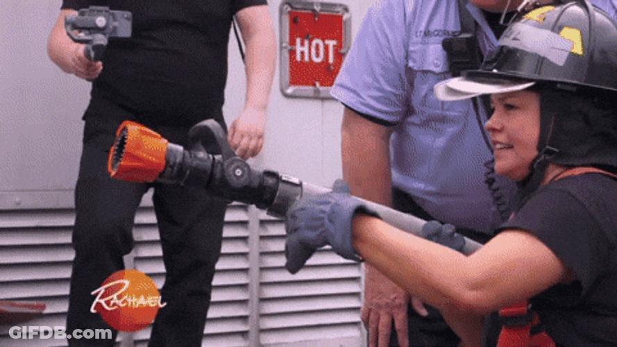 Drinking From A Fire Hose Firemen Drill GIF