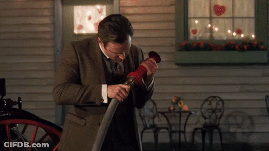 Drinking From A Fire Hose Man Doused GIF