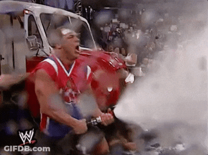 Drinking From A Fire Hose Wrestler Kurt Angle GIF