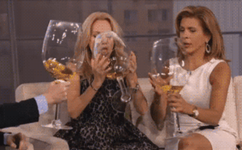 Drinking Giant Glass Of Wine GIF