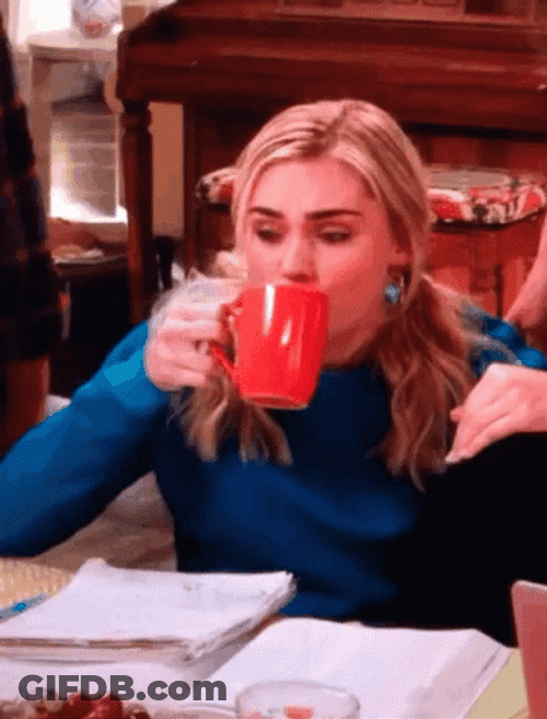 Drinking Girl Shocked Choke GIF