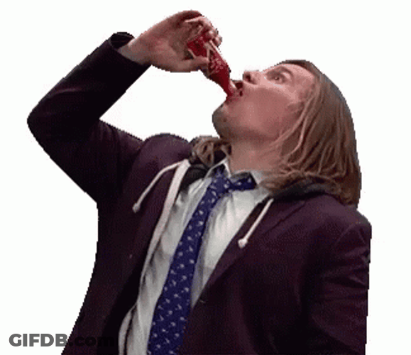 Drinking Hot Bevo Sauce GIF