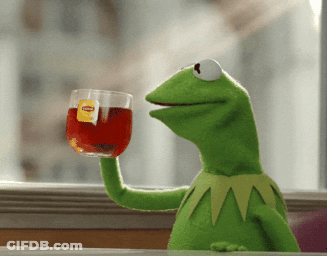 Drinking Kermit Falling Off Building GIF