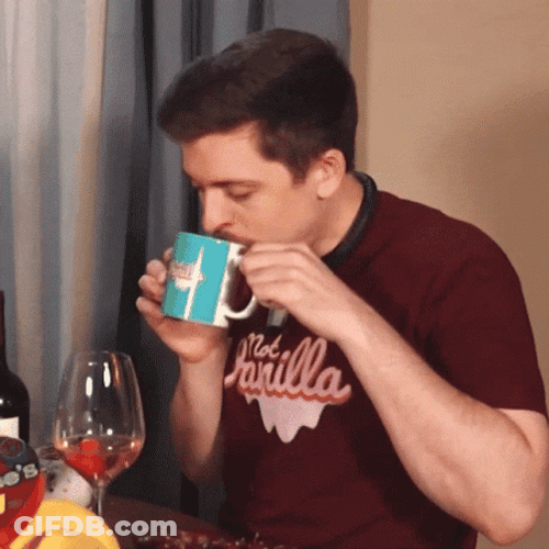 Drinking Man Accidentally Choke Himself GIF