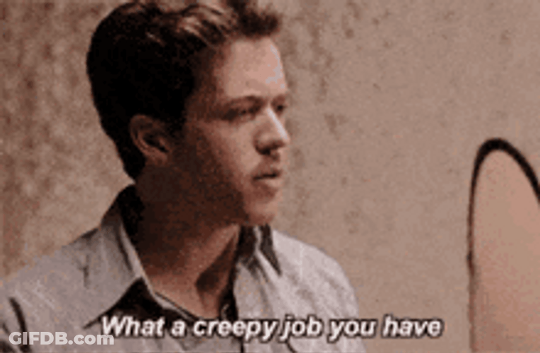 Drinking Man Creepy Job GIF
