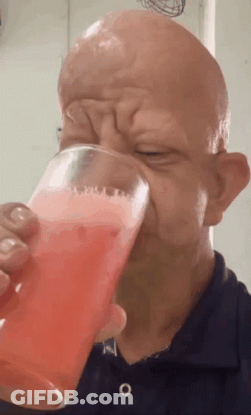 Drinking Strawberry Bevo Shake GIF