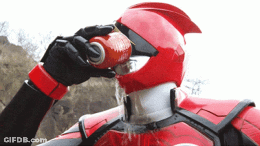 Drinking Water Power Rangers Red GIF