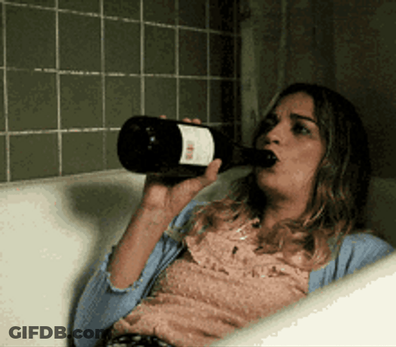 Drinking Woman In Bathtub GIF
