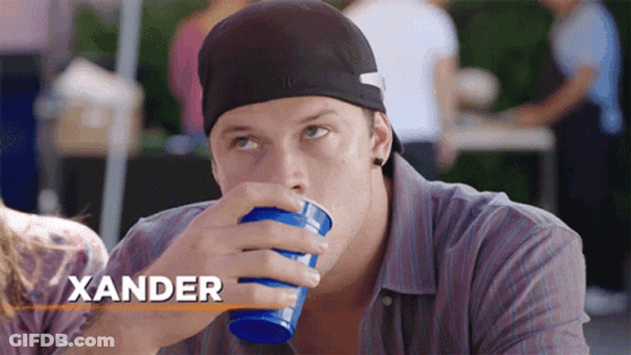 Drinking Xander GIF