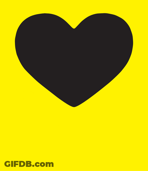 Dripping Black Heart Yellow Background GIF