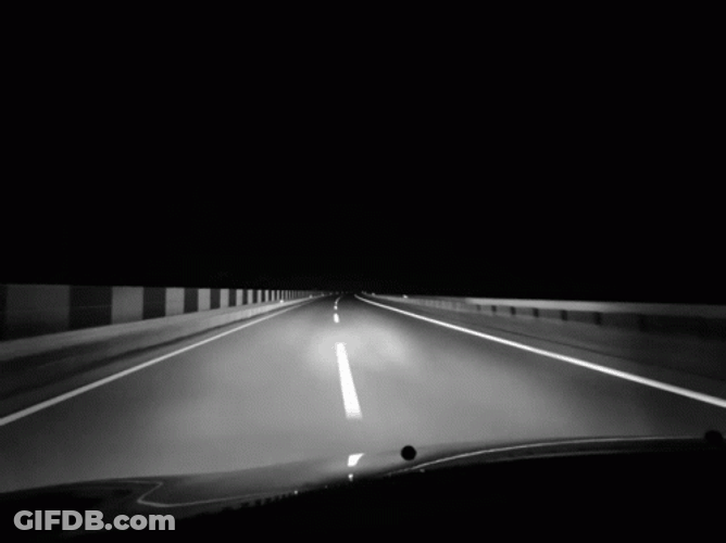 Drive By Dashcam Recording At Night GIF