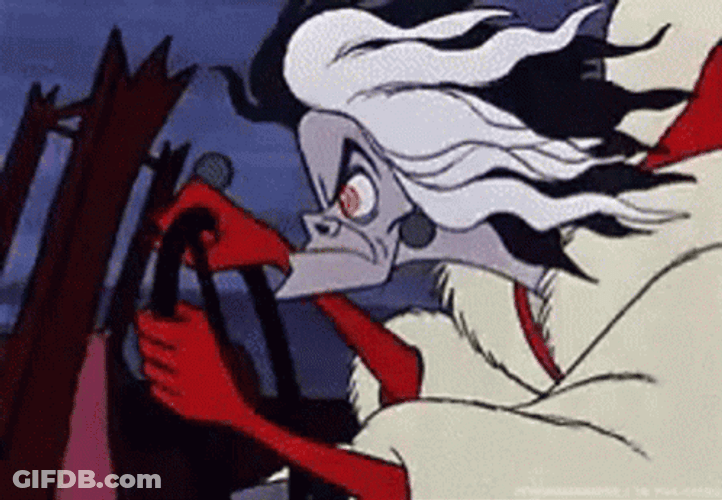 Drive Fast Angry Cruella De Vil GIF