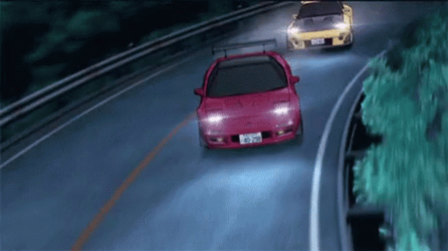 Drive Fast Cars From Initial D Anime GIF