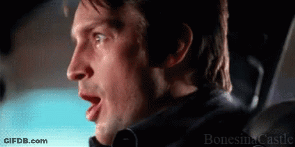 Driver Nathan Fillion Shocked Reaction GIF