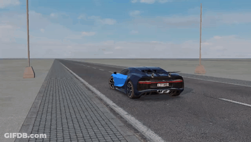 Driving Blue Sports Car Tl Ec 006 GIF