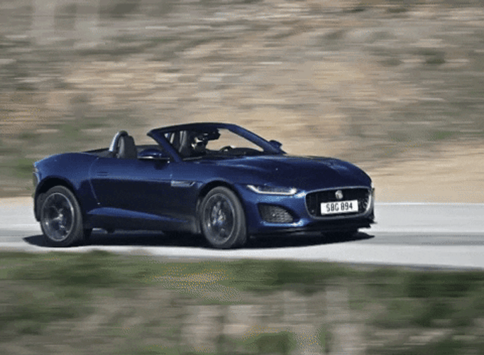 Driving Fast Luxury Car Jaguar F-Type GIF