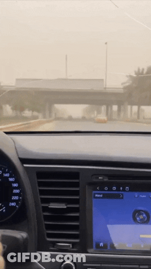 Driving Inside Dust Storm Camera Shot GIF