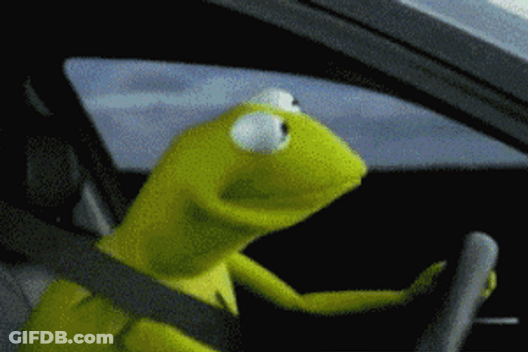 Driving Kermit The Frog 50 Cent Meme GIF