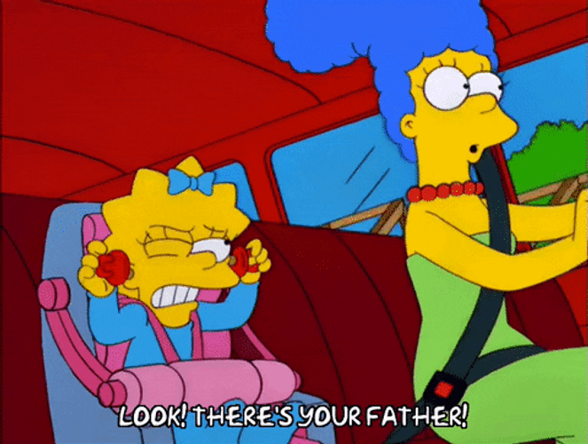 Driving Large Marge Simpson GIF