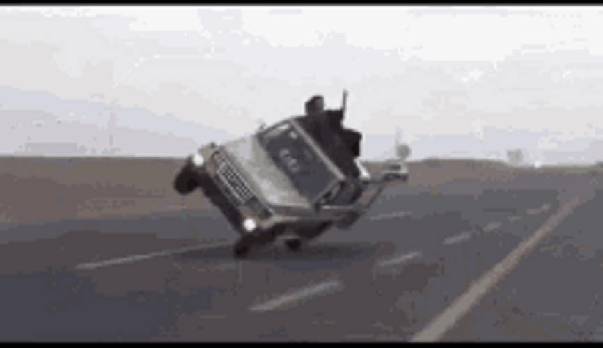 Driving On Two Wheels GIF
