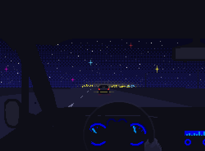 Driving Under Shining Stars GIF