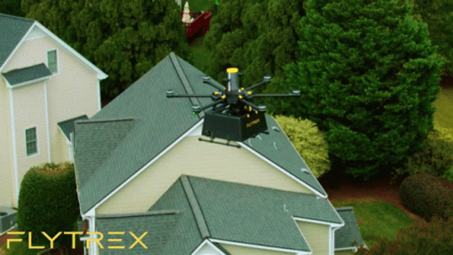 Drone Delivering Bag GIF