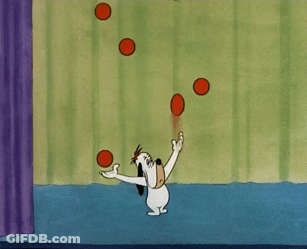 Droopy Dog Juggling Balls GIF