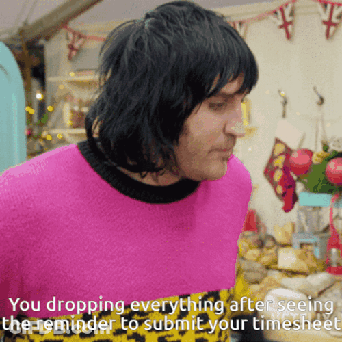 Dropping Everything For The Timecard GIF