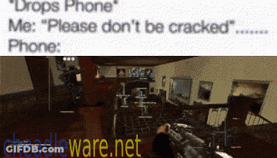 Drops Phone Please Don't Be Cracked Phone GIF