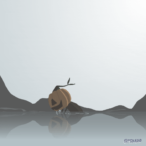 Drown Halloween Jack O' Lantern Splashing In Water GIF