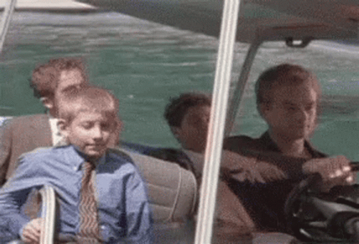 Drowning Workmates Golf Cart GIF