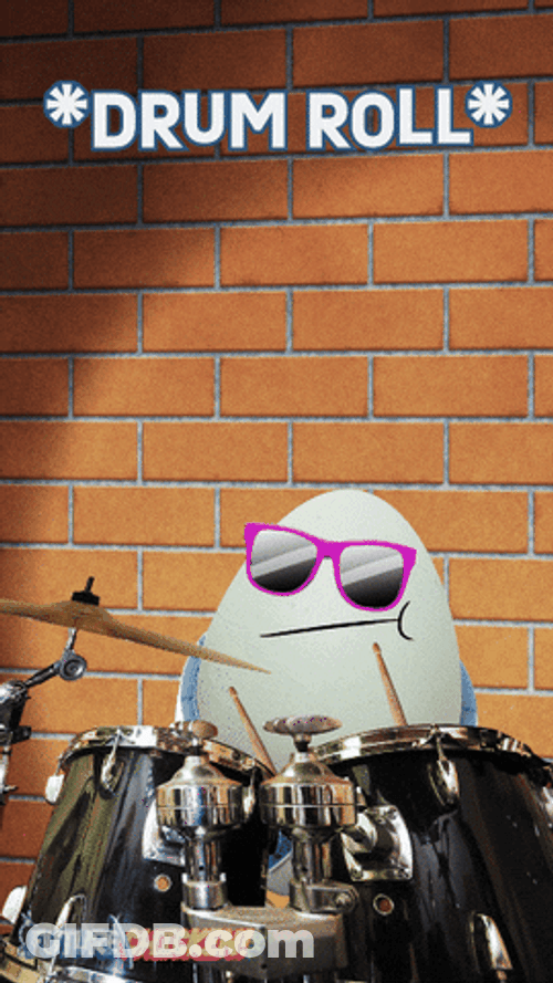 Drum Roll Please Chicken Egg GIF