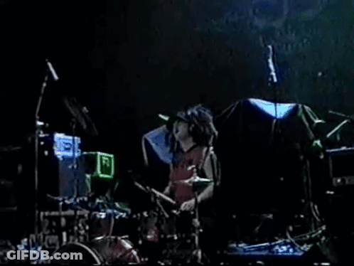Drummer On Stage With Mic And R Box GIF