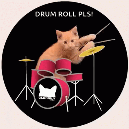Drumroll Please Orange Kitty Playing Drums GIF