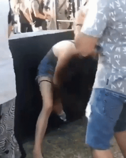 Drunk Girl Wasted At Outdoor Party GIF