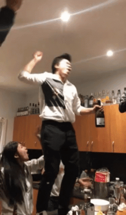 Drunk Guy Dancing On Table GIF