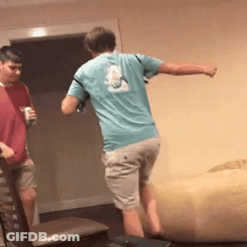 Drunk Guy Dancing Wearing Bra GIF