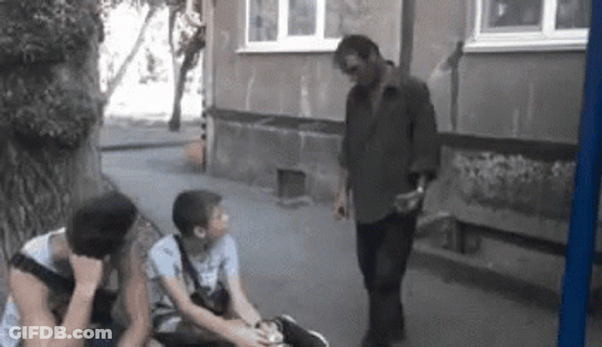 Drunk Guy Fall In Hole GIF