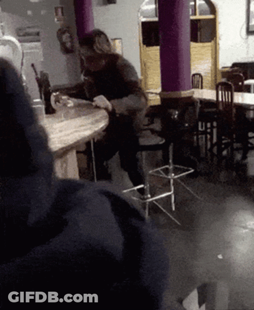Drunk Guy Fall Off Chair GIF