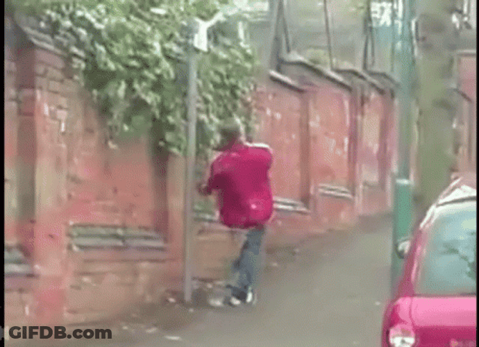 Drunk Guy Walking Off Balance GIF